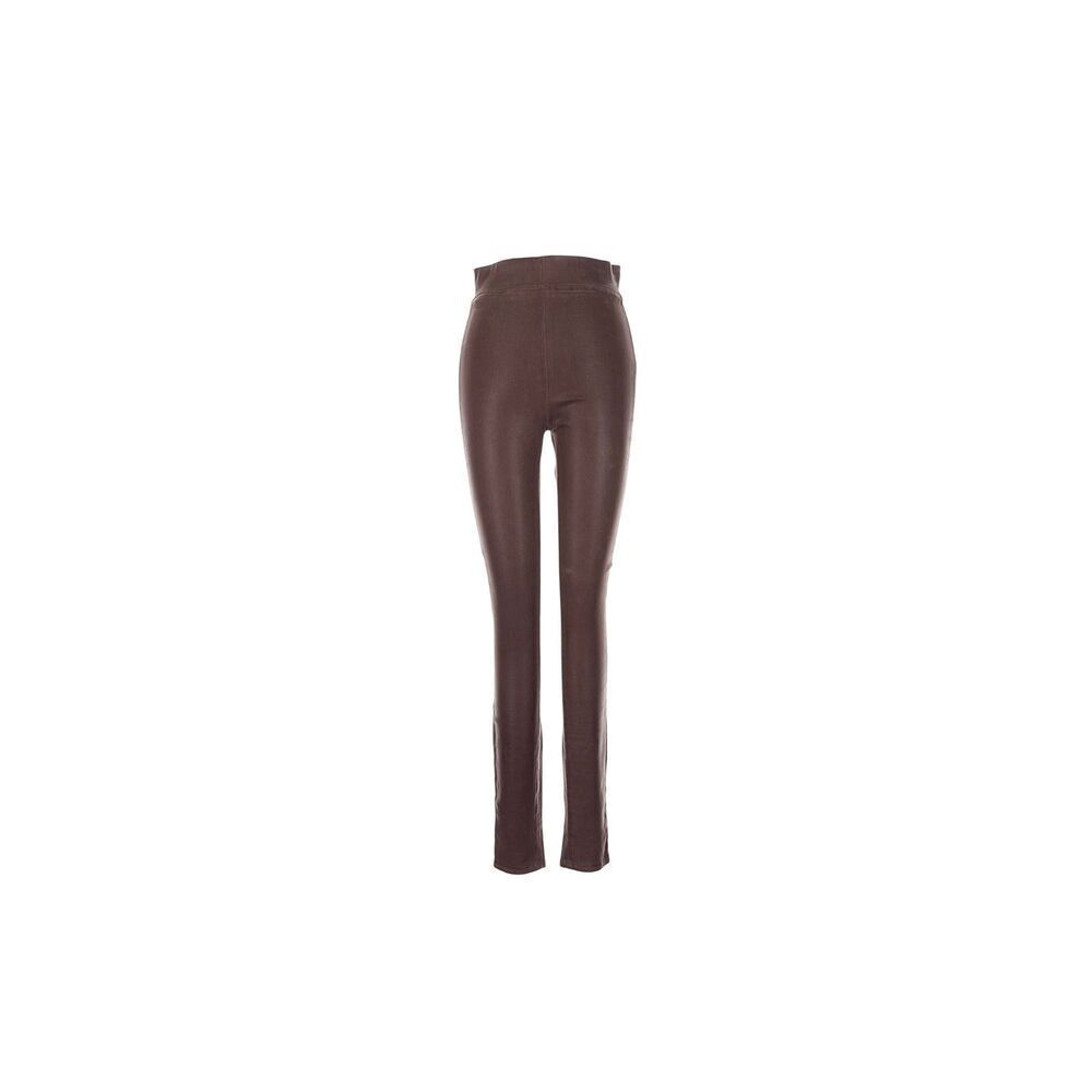 L'AGENCE Rochelle brown pull-on high-rise coated denim pant- size M